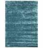Blue Solid Viscose 4 ft X 6 ft Hand Woven Carpet