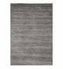 Grey Wool And Viscose Solid 5  x 8  Feet Hand Woven Carpet