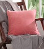 Pink Solid Cotton 16 x 16 Inches Cushion Cover