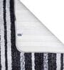 Black Striped Microfibre 3 X 2 Feet Machine Made Hallway Runner