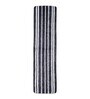 Black Striped Microfibre 3 X 2 Feet Machine Made Hallway Runner