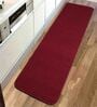 Maroon Polyester 4 x 1.3 Feet Machine Made Floor Runner