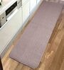 Brown Polyester 47 x 18 Inches Machine Made Floor Runner