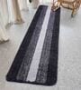 Black Polyester 71 x 20 Inches Machine Made Floor Runner