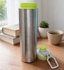 Green Plain Stainless Steel Sports Water Bottle with Flip Top Cap & Carry Loop, 700 ml