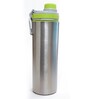 Green Plain Stainless Steel Sports Water Bottle with Flip Top Cap & Carry Loop, 700 ml