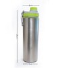 Green Plain Stainless Steel Sports Water Bottle with Flip Top Cap & Carry Loop, 700 ml