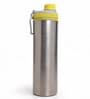 Yellow Plain Stainless Steel Sports Water Bottle with Flip Top Cap & Carry Loop, 700 ml