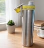 Yellow Plain Stainless Steel Sports Water Bottle with Flip Top Cap & Carry Loop, 700 ml