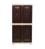 Planet Plastic Kids 2 Door Medium Wardrobe In Brown & Beige Colour