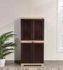 Planet Plastic Kids 2 Door Medium Wardrobe In Brown & Beige Colour