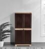 Planet Plastic Kids 2 Door Medium Wardrobe In Brown & Beige Colour