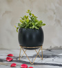 Metal Round Planter on Tripod Stand Large