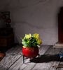 Red Planter Stand Small Pot