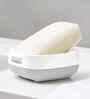 White & Grey Plastic 70511 Slim Compact Soap Dish with Drain