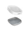 White & Grey Plastic 70511 Slim Compact Soap Dish with Drain
