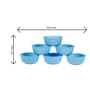 Varmora Plastic Bowl Set | Katori Set| Serving Bowl- 230 ml- Set of 6- Sky Blue