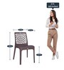 Genoa Designer Plastic Chair in Brown Finish Set Of 2