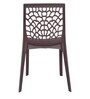 Genoa Designer Plastic Chair in Brown Finish Set Of 2