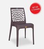 Genoa Designer Plastic Chair in Brown Finish Set Of 2