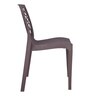 Genoa Designer Plastic Chair in Brown Finish Set Of 2