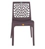 Genoa Designer Plastic Chair in Brown Finish Set Of 2