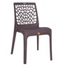Genoa Designer Plastic Chair in Brown Finish Set Of 2