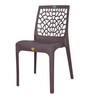 Genoa Designer Plastic Chair in Brown Finish Set Of 2