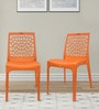 Plastic Chair in Orange Colour , (Set Of 2)