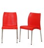 Plastic Chair in Red Colour , (Set Of 2)