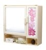 Plastic Double Door Bathroom Cabinet With Lower Shelf