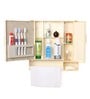 Plastic Double Door Bathroom Cabinet With Towel Rod