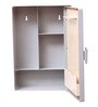 Plastic Grey 4 Compartments Bathroom Cabinet With Mirror
