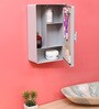 Plastic Grey 4 Compartments Bathroom Cabinet With Mirror
