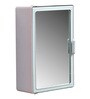 Plastic Grey 4 Compartments Bathroom Cabinet With Mirror