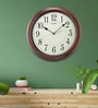 Brown Plastic Lumibrite Synthetic Modern Wall Clock