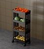 Plastic Multipurpose 4-Tier Floor Mount Corner Shelf Kitchen Organizer