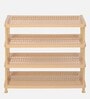 Plastic Open Shoe Rack in Marble Beige Finish