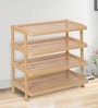 Plastic Open Shoe Rack in Marble Beige Finish