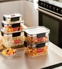 Transparent & Black Air Tight (Set of 5)Storage Container with Leak Proof Lid