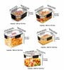 Transparent & Black Air Tight (Set of 5)Storage Container with Leak Proof Lid