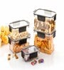 Transparent & Black Air Tight (Set of 5)Storage Container with Leak Proof Lid