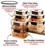 Transparent & Black Air Tight (Set of 7)Storage Container with Leak Proof Lid