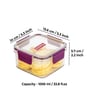 Transparent & Purple Plastic 1000 ml Airtight Leak Proof Storage Container
