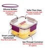 Transparent & Purple Plastic 1000 ml Airtight Leak Proof Storage Container