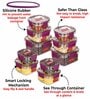 Transparent & Purple Air Tight (Set of 10) Storage Container with Leak Proof Lid