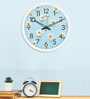 Plastic Sun Flower Wall Clock In White
