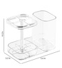 Plastic Transparent Counter Top Toothbrush & Toothpaste Holder