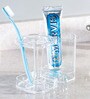 Plastic Transparent Counter Top Toothbrush & Toothpaste Holder