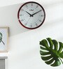 Plastic Rosewood Finish Wall Clock